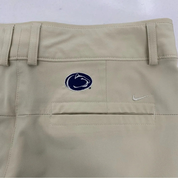 Nike Golf Pants Woman Medium  Dri Fit Straight Leg Beigh Stretch Pockets Trouser - Picture 6 of 16